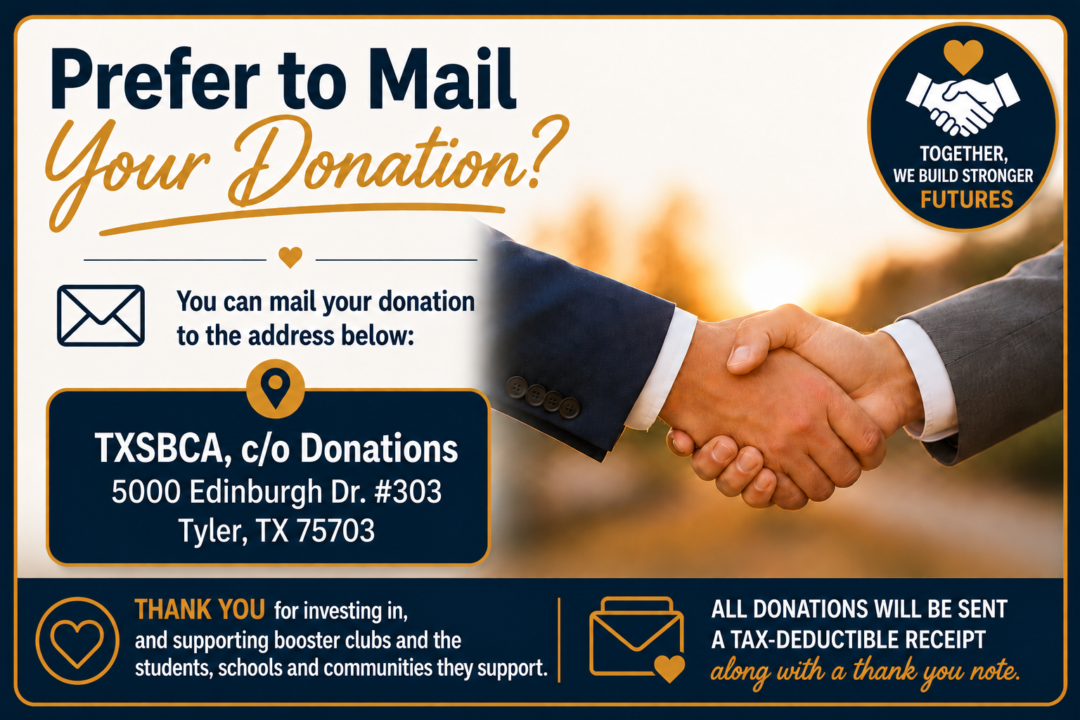 Mail donation instructions
